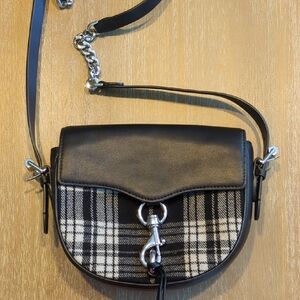 Rebecca Minkoff Black and White Plaid Crossbody Bag